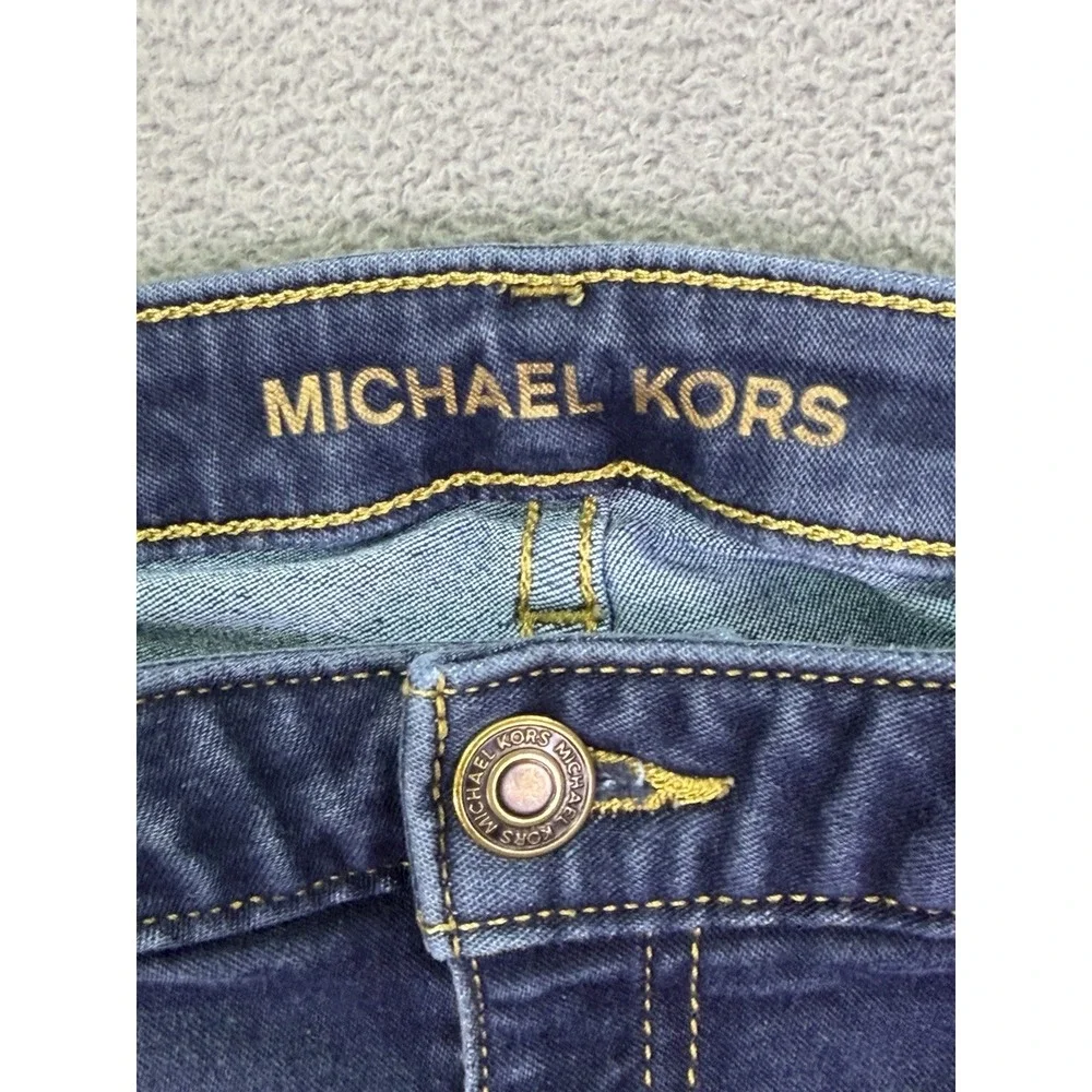 Michael‎ Kors Jeans Womens 10 Blue Dark Wash Denim Mid Rise Izzy Skinny Ankle